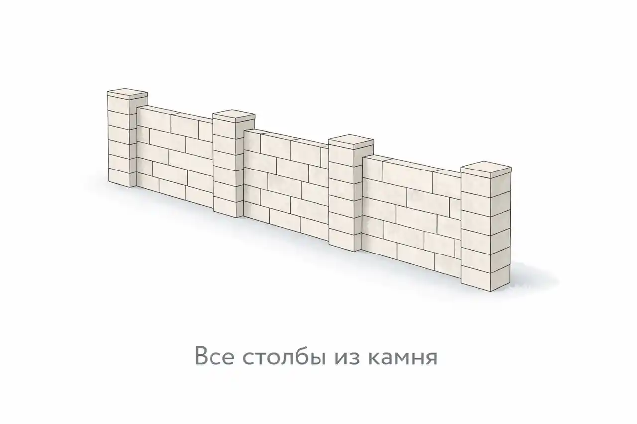 Варианты монтажа бетонных блоков